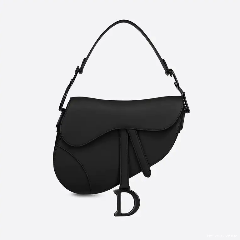 Cheap Ultramatte Calfskin Black Saddle Bag Dior 0706 Luxury
